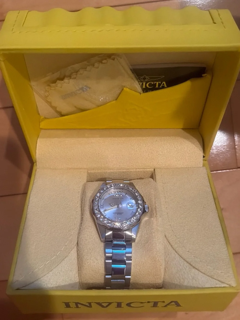 Invicta Silver-Tone Stainless Steel Watch with diamonds - Silver
